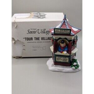 Dept 56 Snow Village Tour The Village 54526 Tourist Information Booth Orig Box